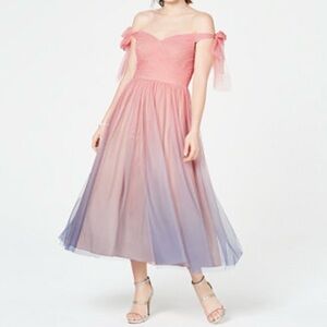 Aidan Mattox Pink/Blue Ombré Tulle Women’s  Dress sz 6